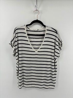 MASSIVE $10 SALE Striped White & Blue Sheer Zara Lounge Tee